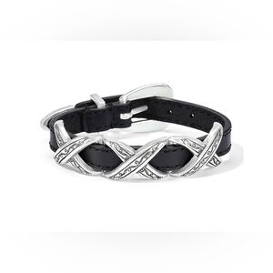 EUC Brighton Kriss Kross Etched Bandit Bracelet, Black (VINTAGE STYLE)